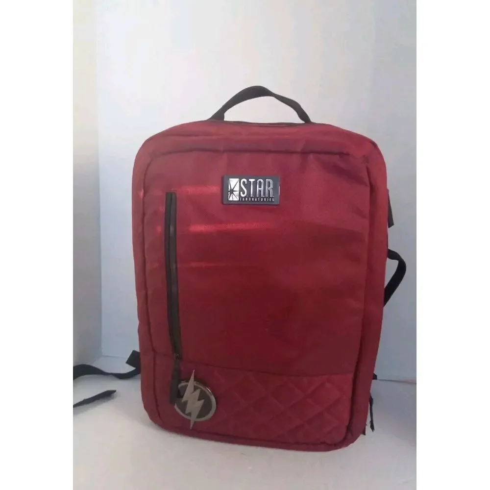 STAR Laboratories‎ Backpack Laptop Travel Bag Maroon Lightning Bolt